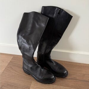 Steve Madden black Leather Knee-High Boots